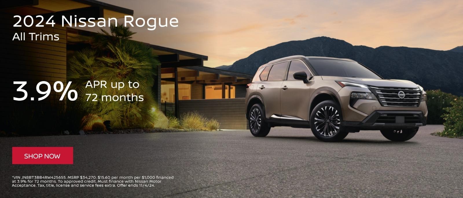 2023 Nissan Rogue 3.9%APR up to 72 months