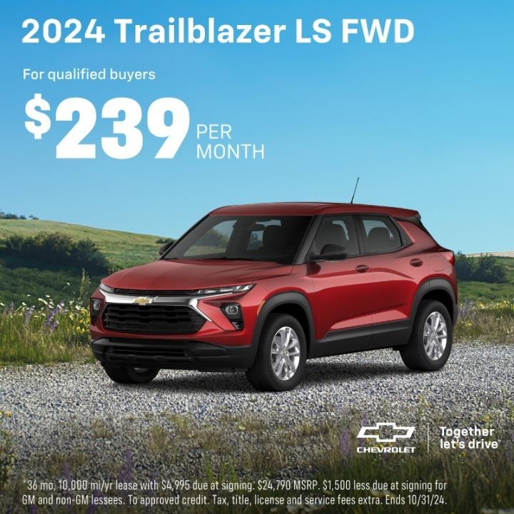 2024 Chevy Trailblazer lease for $239 per month