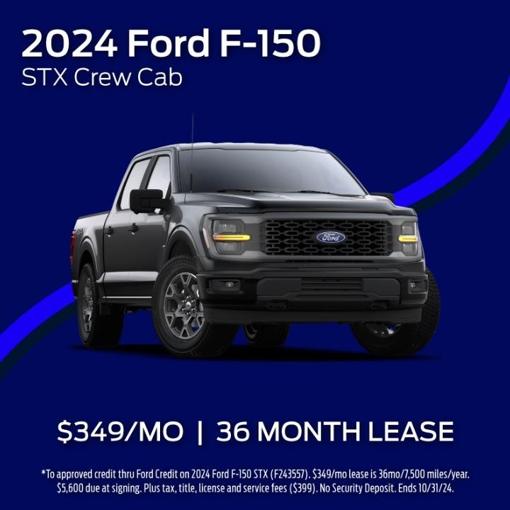 2024 Ford F-150  $249 per  month for 36 months