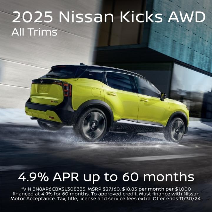 2025 Nissan Kicks | 4.9% APR up to 60months