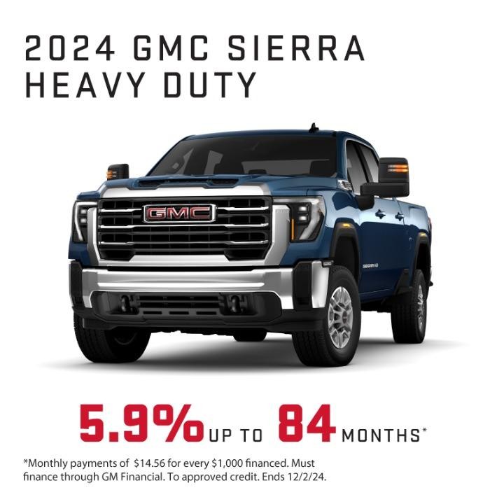 2024 GMC Sierra  HD 5.9% APR  up to 84 months