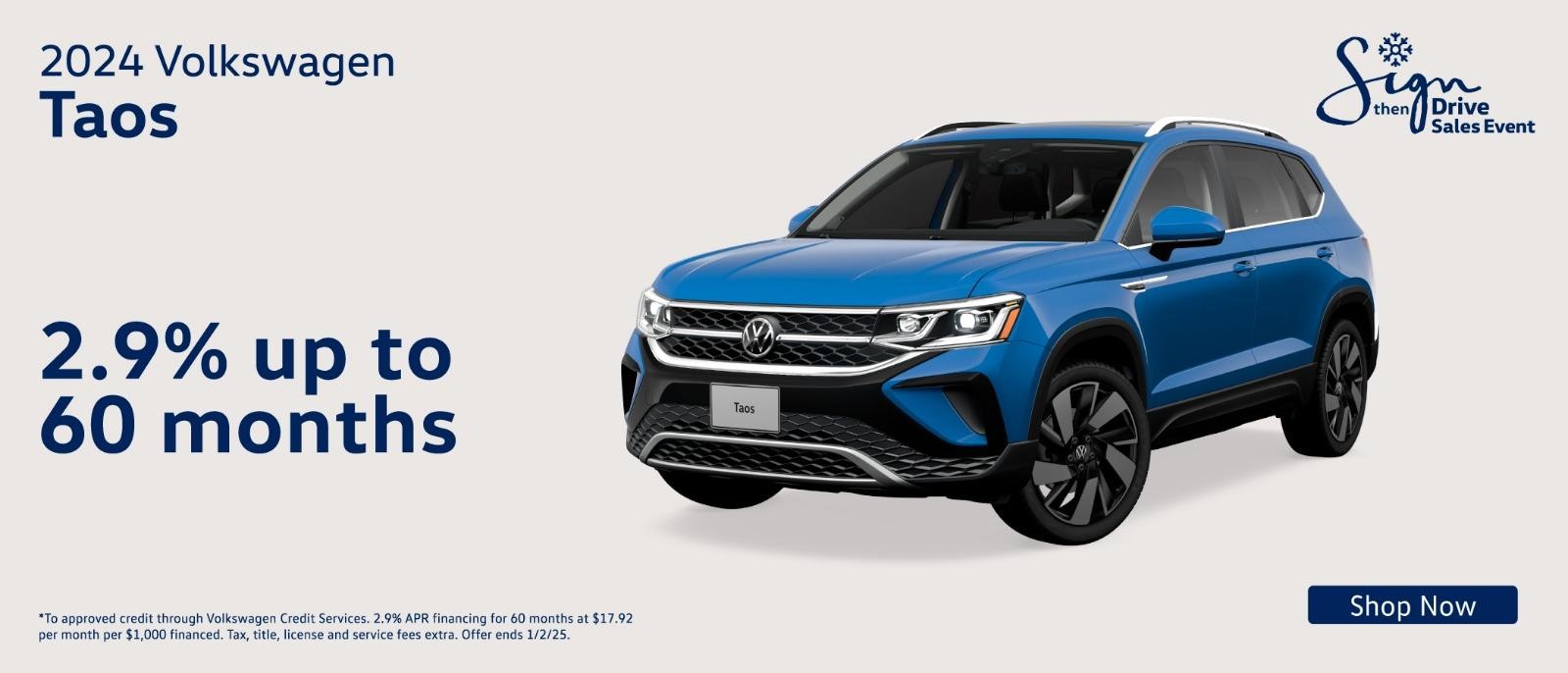 2024 Volkswagen Taos Offer | 2.9% up to 60Months