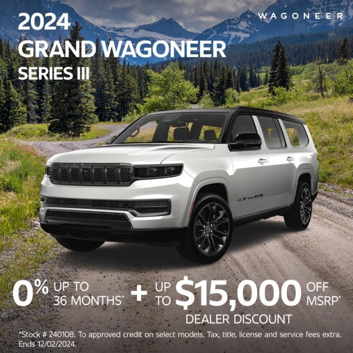 2024 jeep grand Wagoneer up to $15,000 off msrp