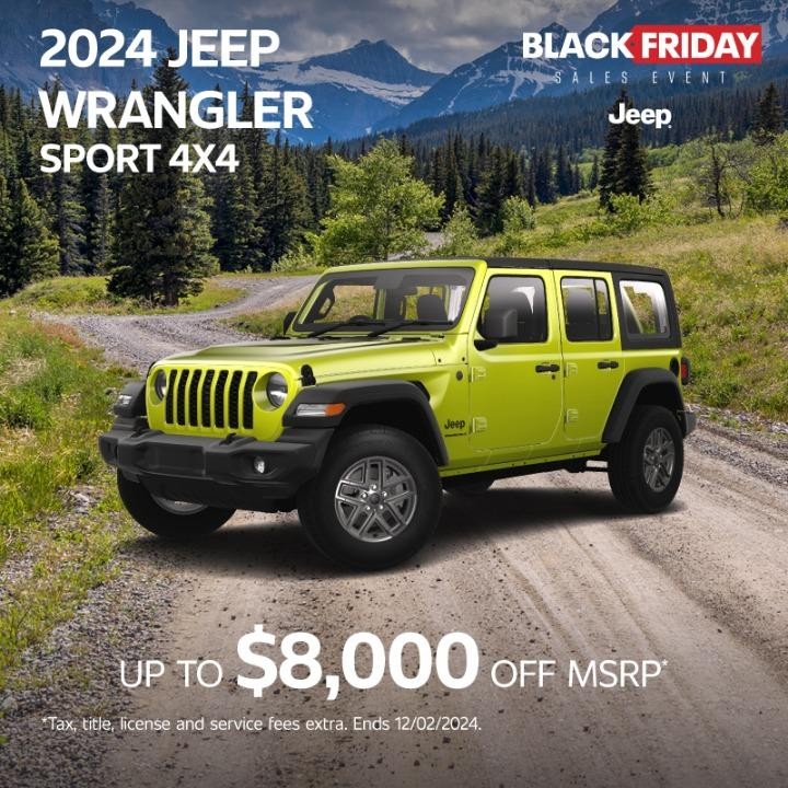 2024 Jeep Wrangler Sport 4*4 up to $8,000 off msrp