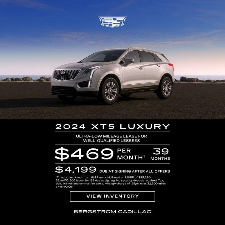 2024 Cadillac XT5 $469/mo for 39 months