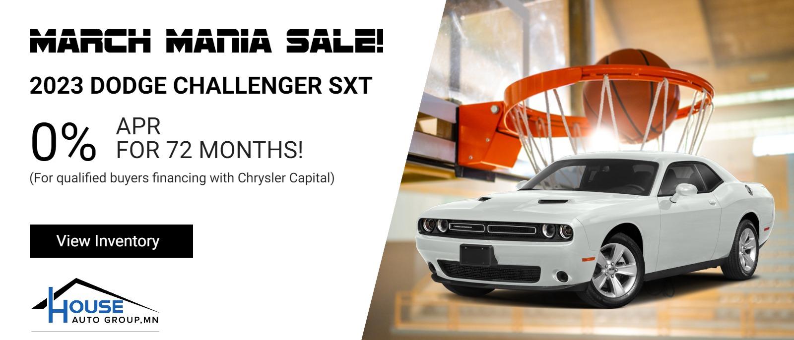 2023 Dodge Challenger SXT - 0% APR for 72 Months! (For qualified buyers financing with Chrysler Capital).
