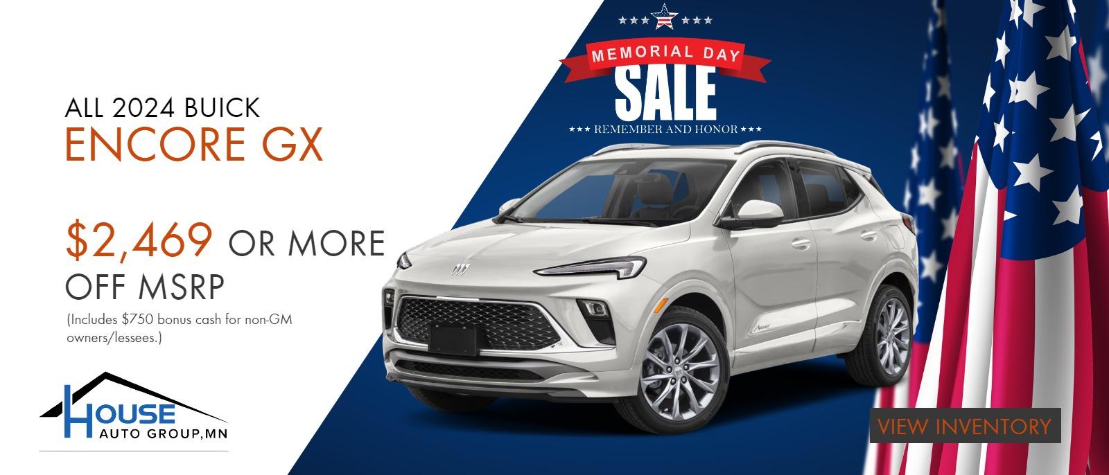 ALL 2024 Buick Encore GX SUVs - $2,469 Or More Off MSRP! (Includes $750 bonus cash for non-GM owners/lessees.)