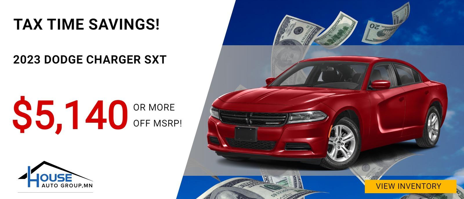 TAX TIME SAVINGS!
2023 Dodge Charger SXT -- $5,140 Or More Off MSRP!