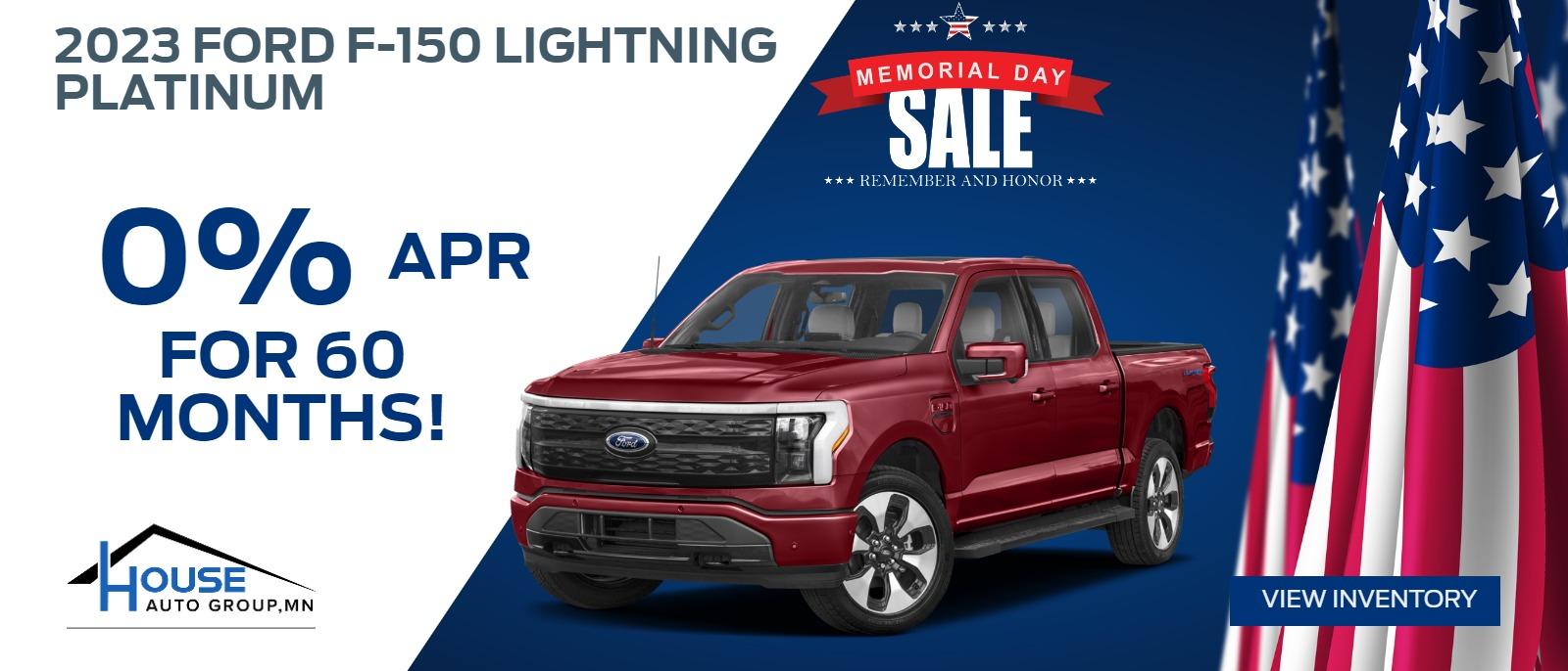 2023 Ford F-150 Lightning Platinum -- 3.9% APR / 60 Months Or $12,500 Off MSRP! (APR offer is for qualified buyers financing with Ford Credit, exp. 6/03)