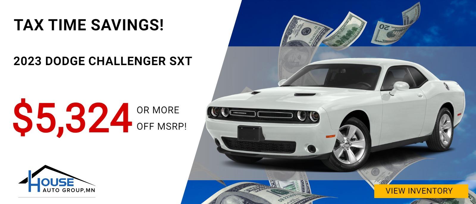 TAX TIME SAVINGS!
2023 Dodge Challenger SXT - $5,324 Or More Off MSRP!