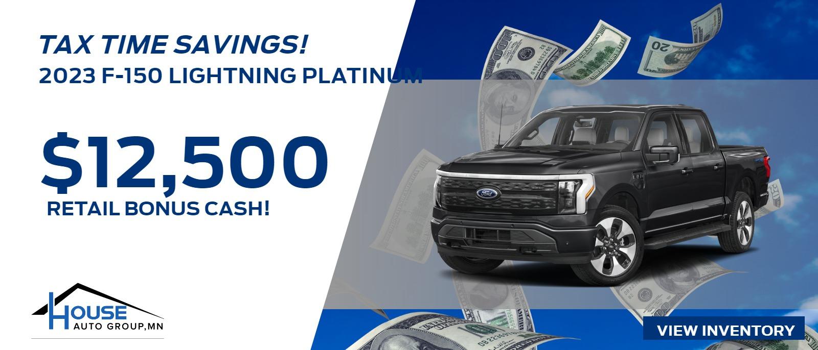 2023 F-150 Lightning Platinum - $12,500 Retail Bonus Cash!
