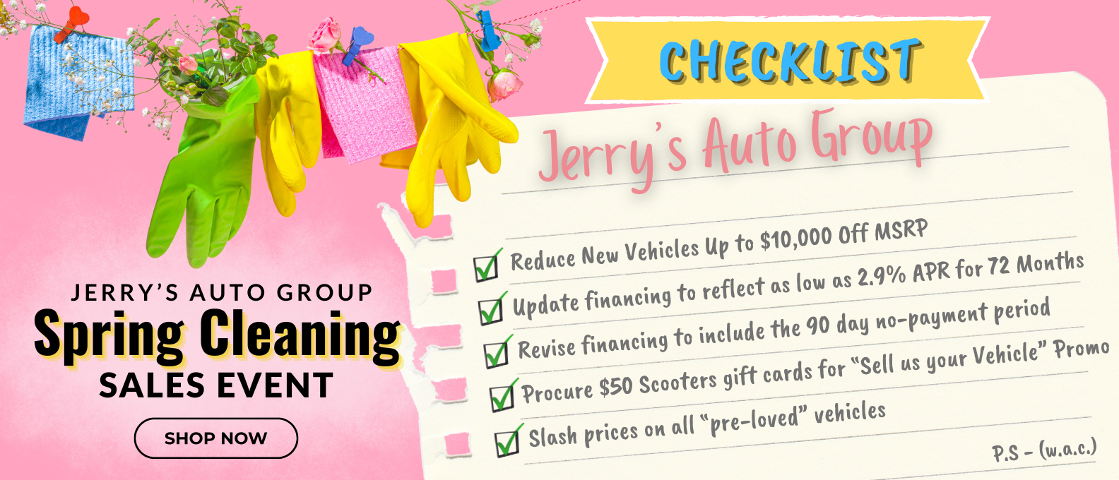 Spring Cleaning Sales Event at Jerry's Auto Group
