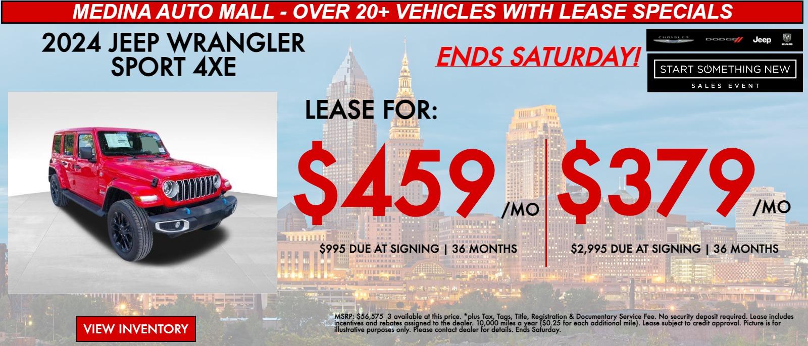 2024 Jeep Wrangler Lease Specials for Cleveland & Medina Medina Auto Mall