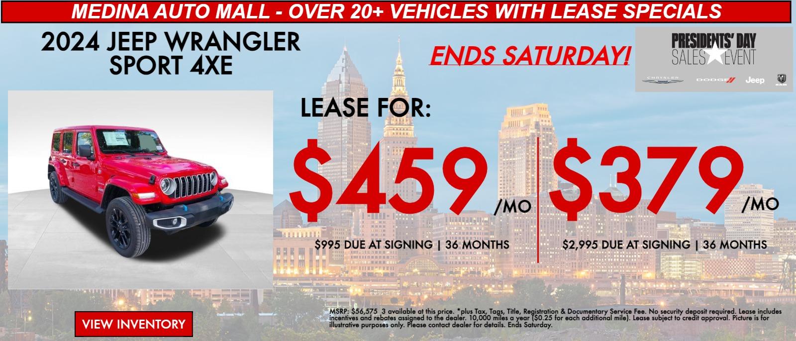 2024 Jeep Wrangler Lease Specials for Cleveland & Medina Medina Auto Mall