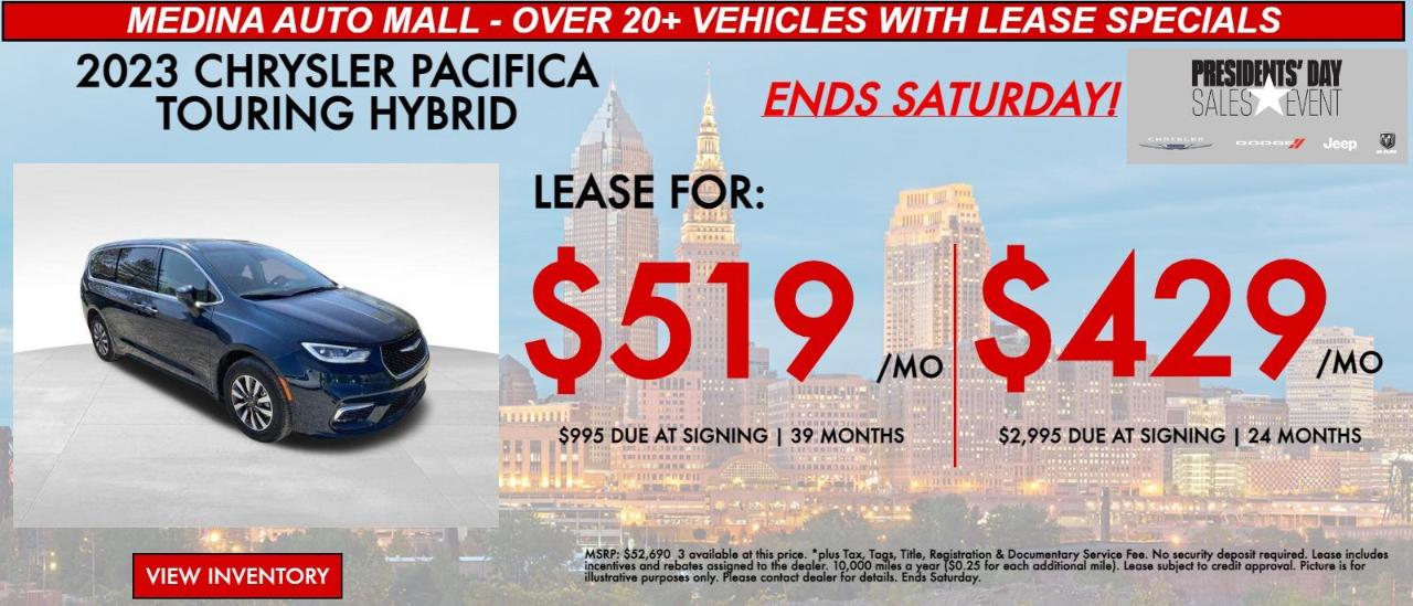 2024 Chrysler Pacifica Lease Specials for Cleveland & Medina Medina