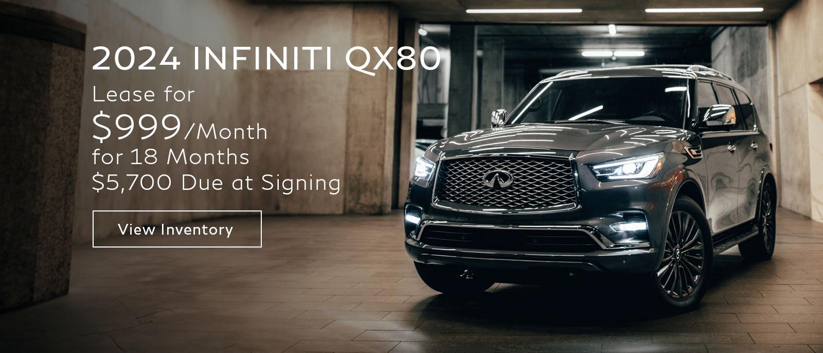 Lease the 2024 INFINITI QX80 for $999/Month