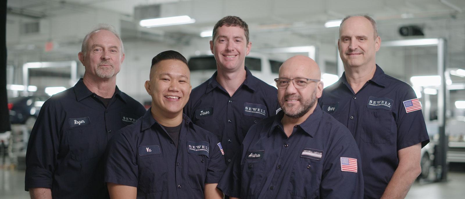 Group shot of Sewell Experienced Technicians
