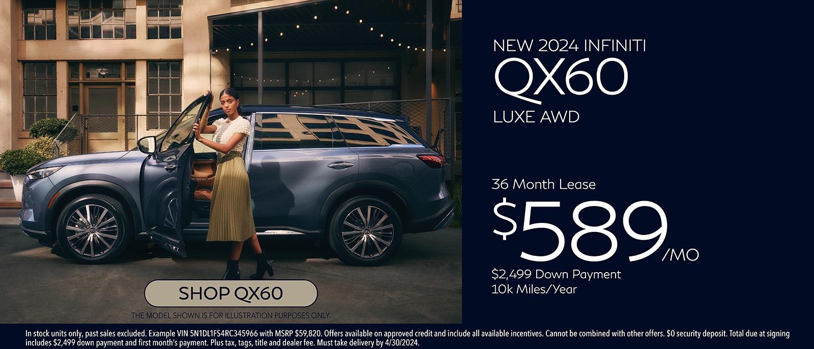New 2024 INFINITI QX60 LUXE AWD