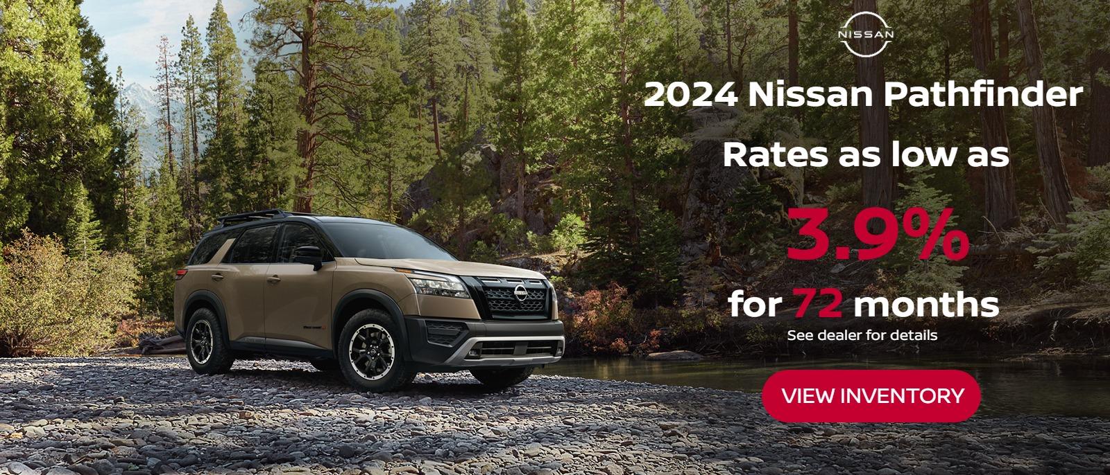 2024 Nissan Pathfinder
Rates as low as 3.9% for 72 months
*see dealer for details
