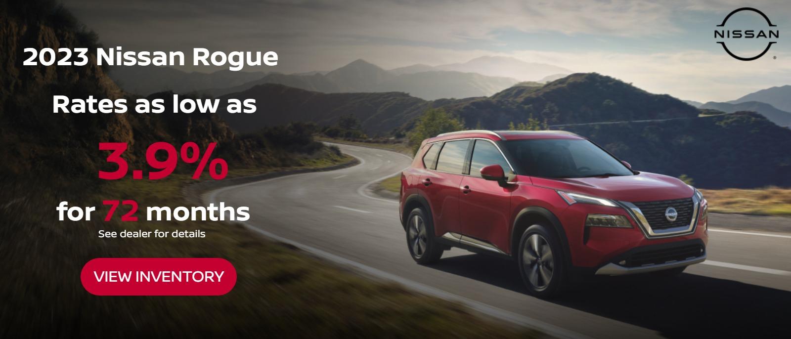 2023 Nissan Rogue
Rates as low as 3.9% for 72 months
*see dealer for details