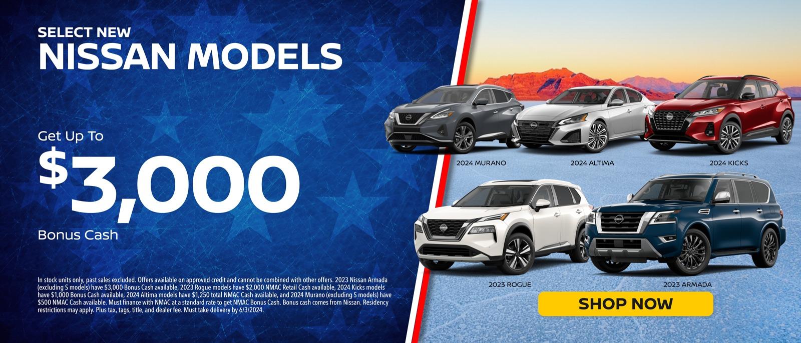 Select New Nissan Models