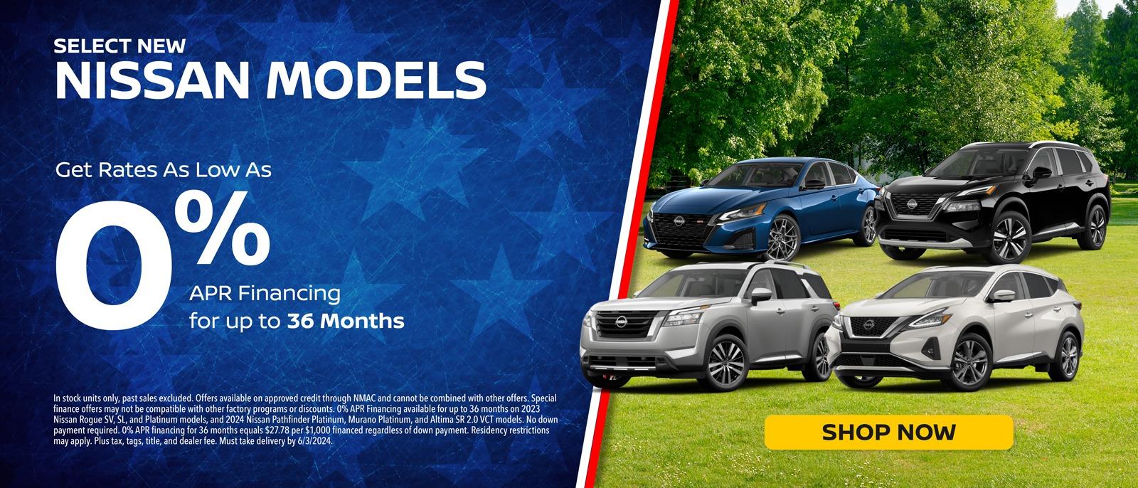 Select New Nissan Models