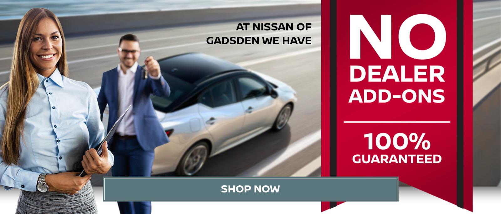 No Dealer Add-Ons at Gadsden Nissan