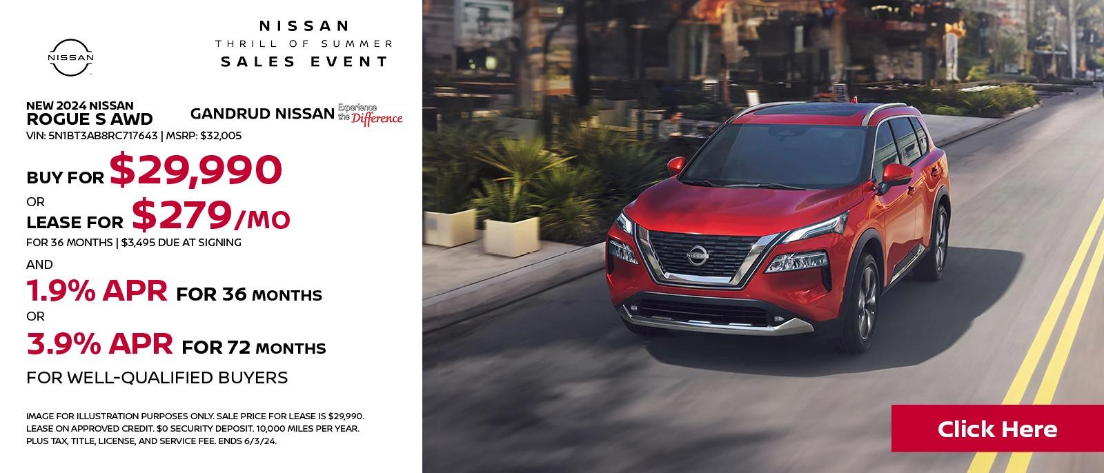 NEW 2024 NISSAN
ROGUE S AWD
