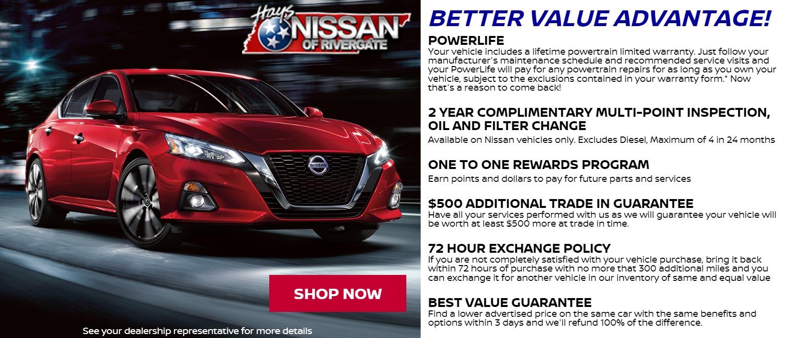 Nissan of Rivergate Better Value Advantage
