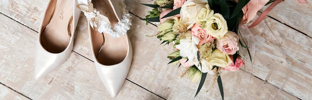 Wedding Heels and Boquet