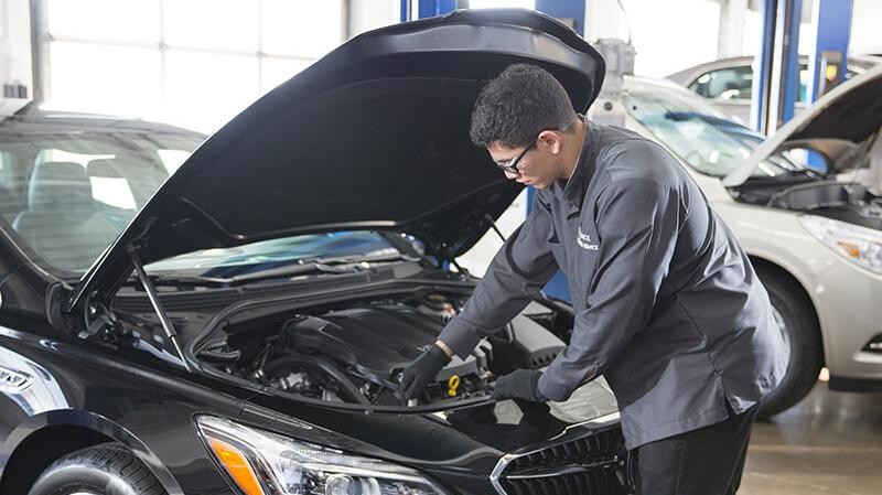 Certified-Service Mechanics in Service Bay