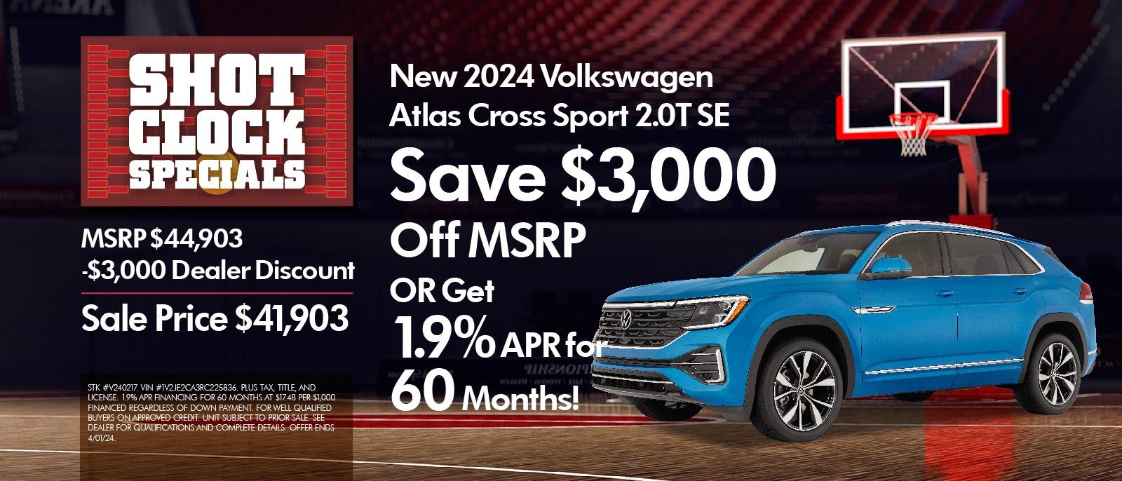VW Atlas Cross Sport Shot Clock Special!