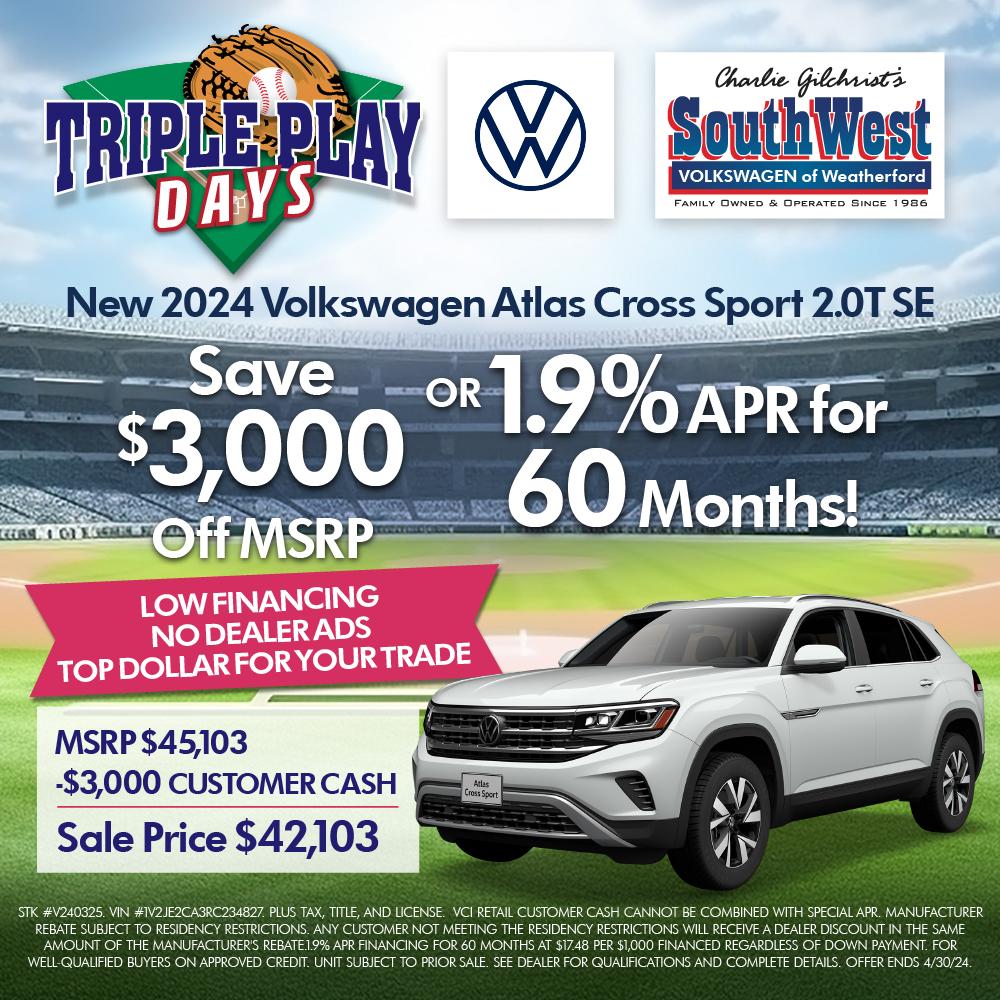 VW Atlas Cross Sport Offer!⚾